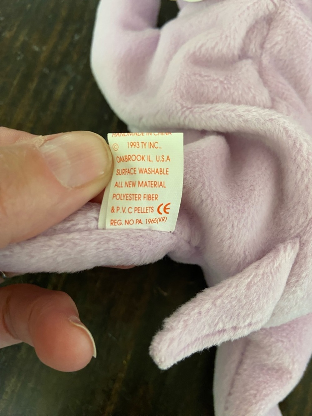 Ty Beanie Babies Lilac Hippo Happy Plush Toy - Picture 5 of 5
